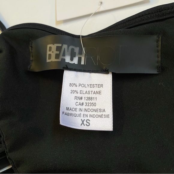 BEACH RIOT BLACK CHANDLER YUMA FRINGE MACRAME BIKINI TOP - Picture 10 of 11